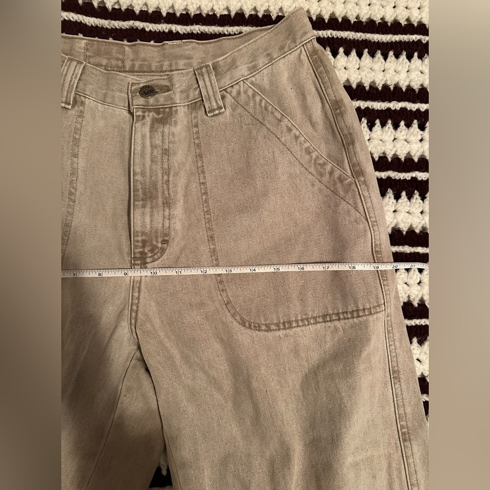 Lee Light Wash Beige/Tan High-Rise Relaxed Jeans - Picture 8 of 9